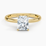 Petal 2mm Solitaire Ring Yellow Gold 18k Radiant Engagement Ring