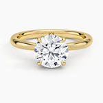 Petal 2mm Solitaire Ring Yellow Gold 18k Round Engagement Ring