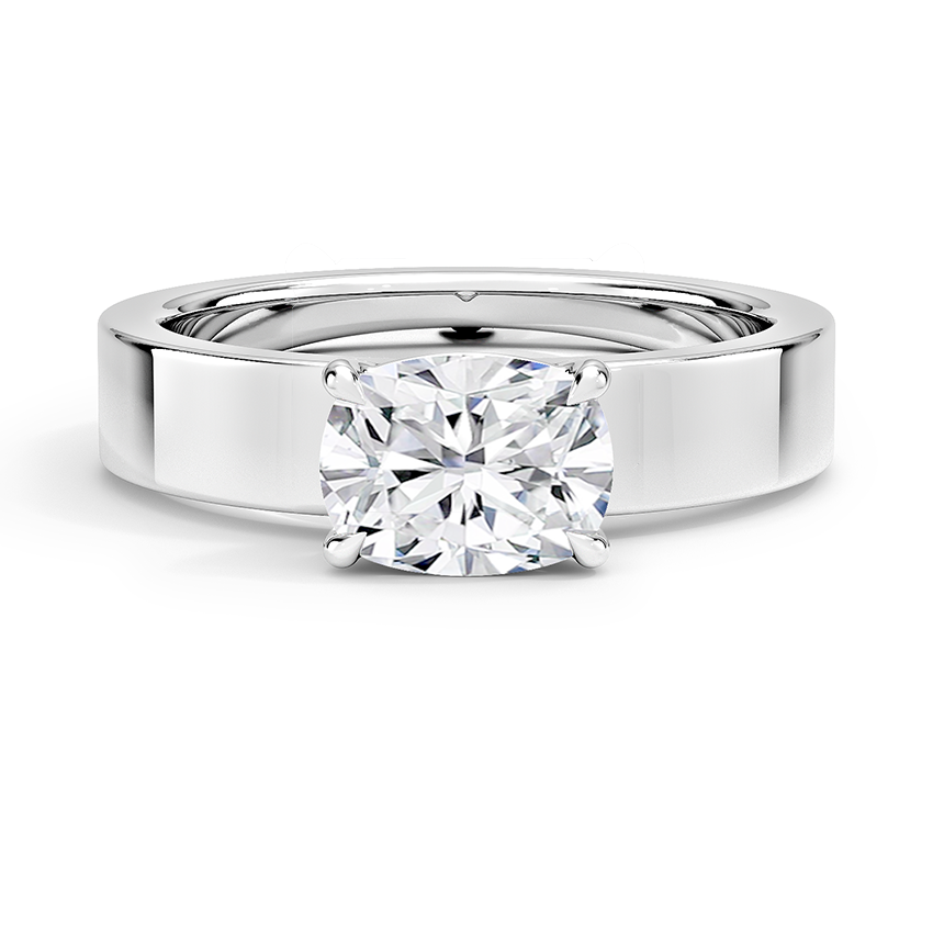 Peyton East-West Solitaire Engagement Ring 18K White Gold CU