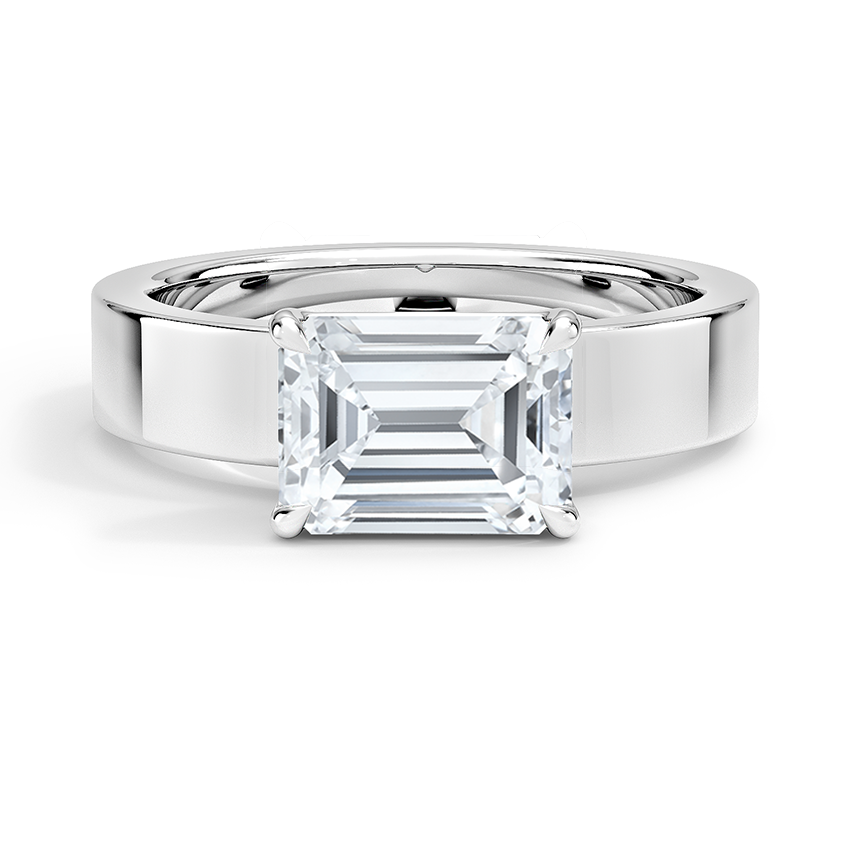 Peyton East-West Solitaire Engagement Ring 18K White Gold EM