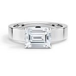 Peyton East-West Solitaire Engagement Ring 18K White Gold EM