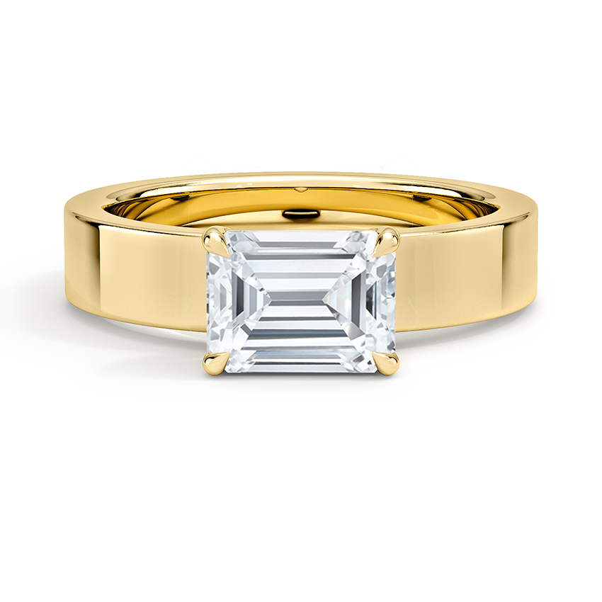Peyton East-West Solitaire Engagement Ring 18K Yellow Gold EM