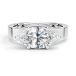 Peyton East-West Solitaire Engagement Ring 18K White Gold MQ