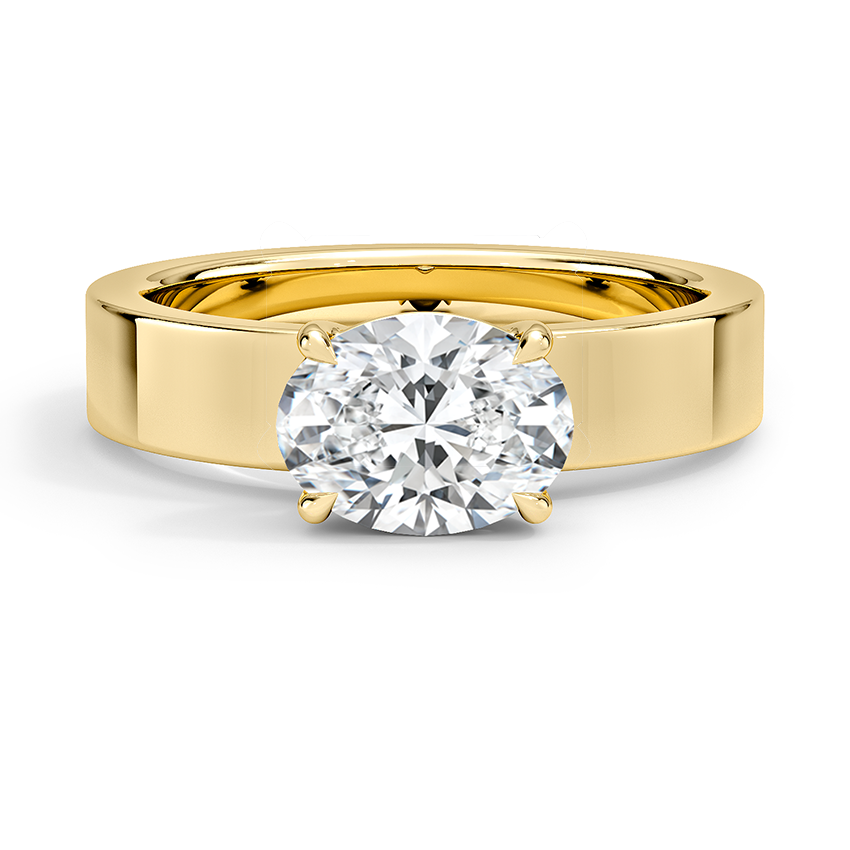 Peyton East-West Solitaire Engagement Ring 18K Yellow Gold OV