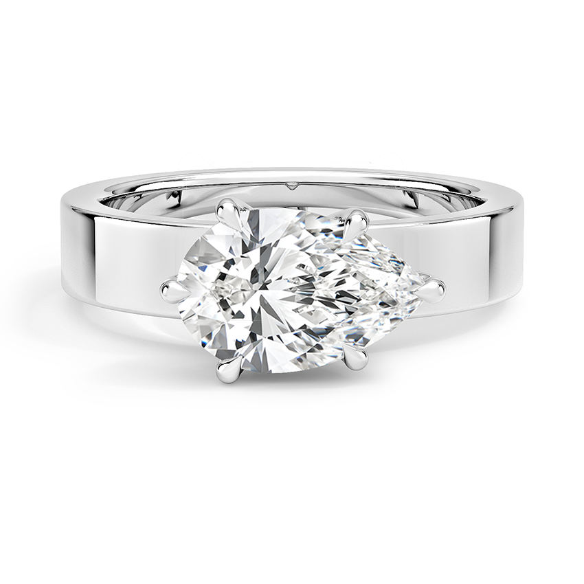 Peyton East-West Solitaire Engagement Ring 18K White Gold PE
