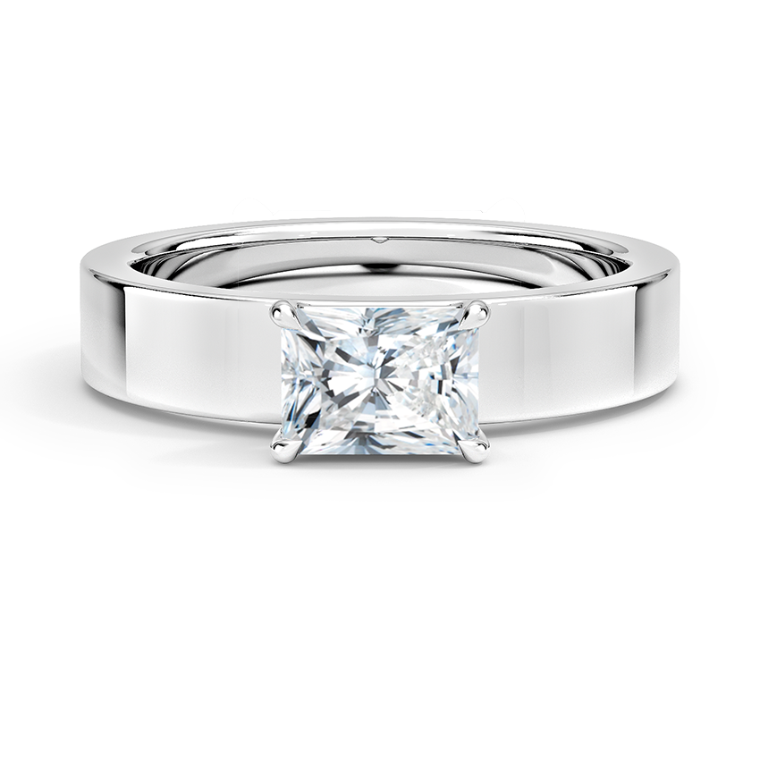 Peyton East-West Solitaire Engagement Ring 18K White Gold RA
