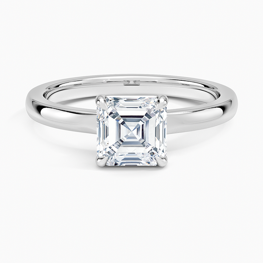 Alice Solitaire Ring Platinum Asscher Engagement Ring