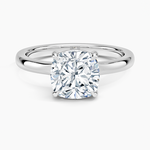 Alice Solitaire Ring Platinum Cushion Engagement Ring