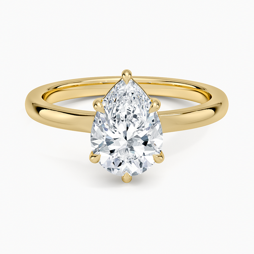 Alice Solitaire Ring Yellow Gold 18k Pear Engagement Ring