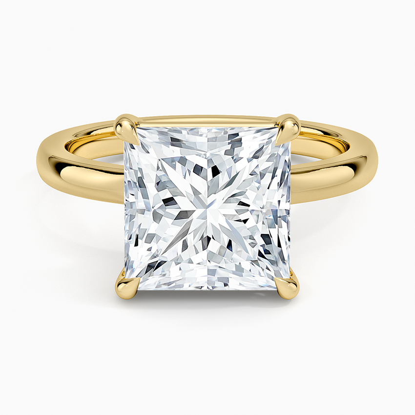 Alice Solitaire Ring Yellow Gold 18k Princess Engagement Ring