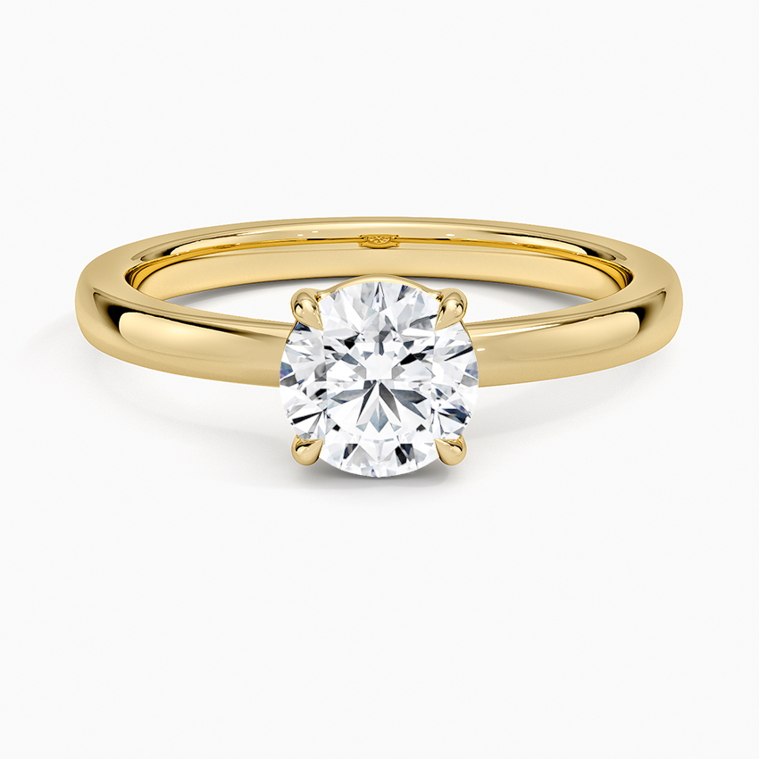 Alice Solitaire Ring Yellow Gold 18k Round Engagement Ring