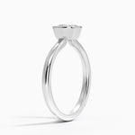 Sylvie Perfect Fit Bezel Solitaire Ring Platinum Cushion Engagement Ring