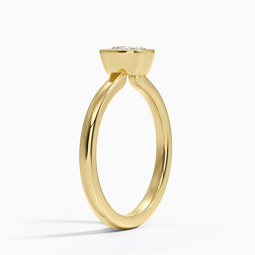 Sylvie Perfect Fit Bezel Solitaire Ring Yellow Gold 18k Cushion Engagement Ring