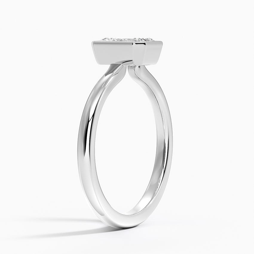 Sylvie Perfect Fit Bezel Solitaire Ring Platinum Emerald Engagement Ring