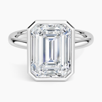 Sylvie Perfect Fit Bezel Solitaire Ring Platinum Emerald Engagement Ring