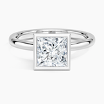 Sylvie Perfect Fit Bezel Solitaire Ring Platinum Princess Engagement Ring
