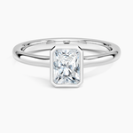 Sylvie Perfect Fit Bezel Solitaire Ring Platinum Radiant Engagement Ring