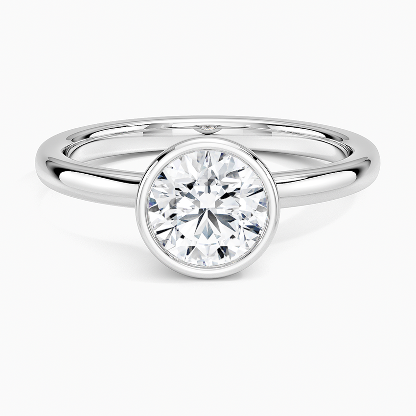 Sylvie Perfect Fit Bezel Solitaire Ring Platinum Round Engagement Ring
