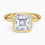 Sylvie Perfect Fit Bezel Solitaire Ring Yellow Gold 18k Asscher Engagement Ring