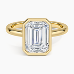 Sylvie Perfect Fit Bezel Solitaire Ring Yellow Gold 18k Emerald Engagement Ring