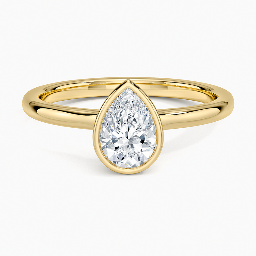 Sylvie Perfect Fit Bezel Solitaire Ring Yellow Gold 18k Pear Engagement Ring
