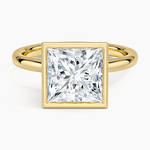 Sylvie Perfect Fit Bezel Solitaire Ring Yellow Gold 18k Princess Engagement Ring