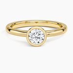 Sylvie Perfect Fit Bezel Solitaire Ring Yellow Gold 18k Round Engagement Ring
