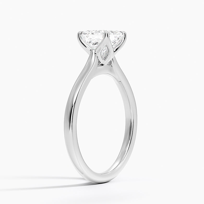 Elodie Cathedral Solitaire Ring Platinum Asscher Engagement Ring