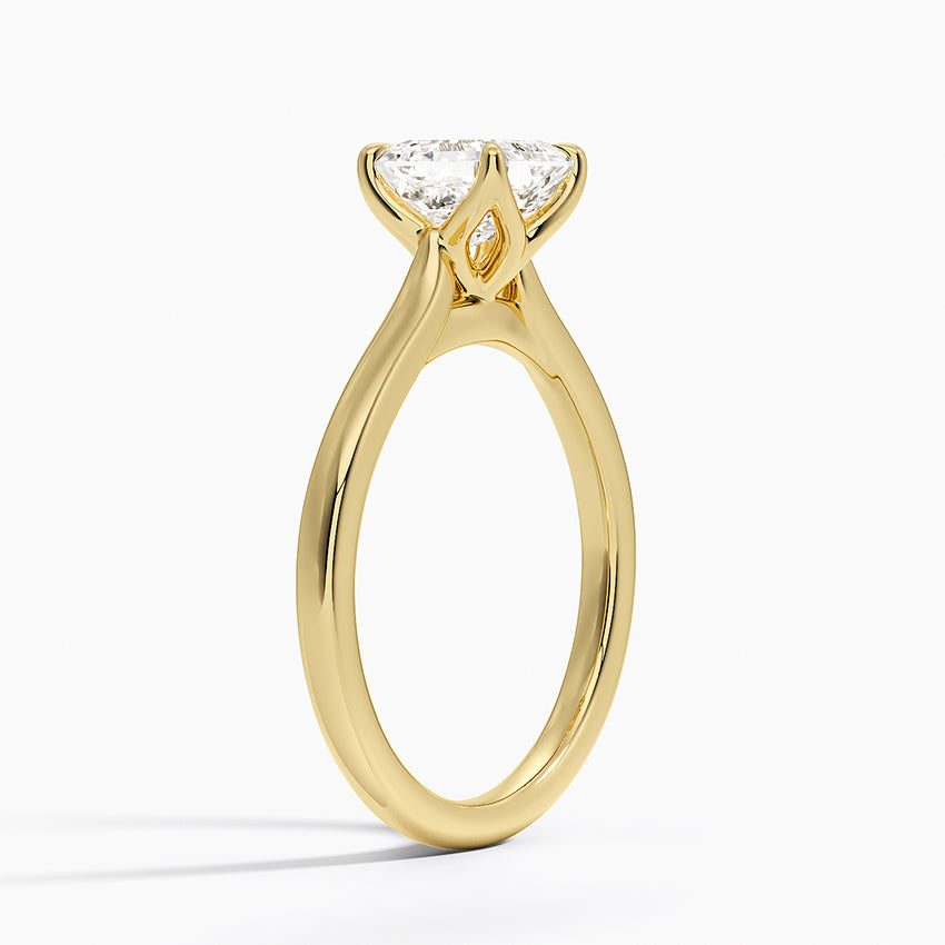 Elodie Cathedral Solitaire Ring Yellow Gold 18k Asscher Engagement Ring