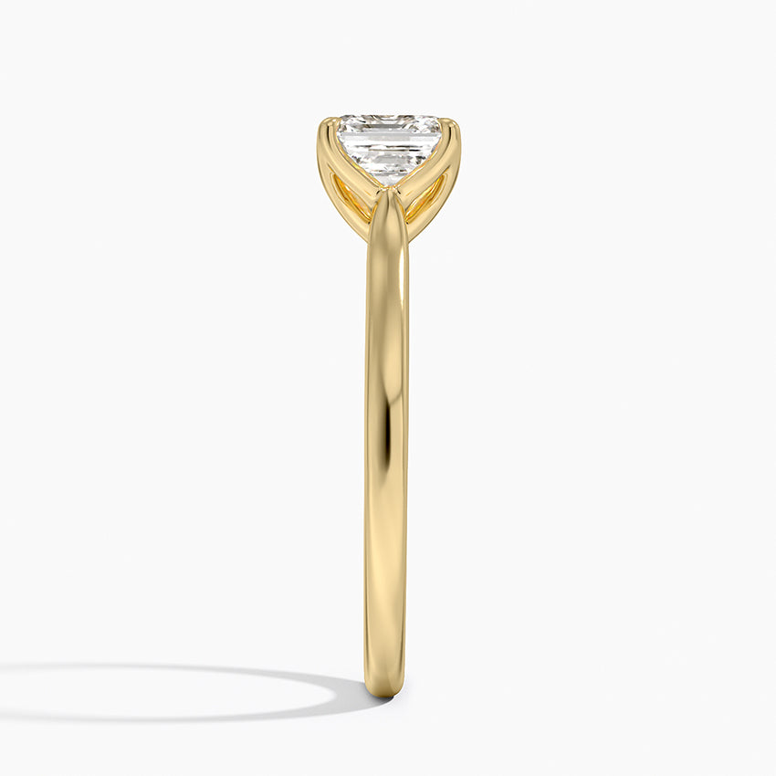 Elodie Cathedral Solitaire Ring Yellow Gold 18k Asscher Engagement Ring