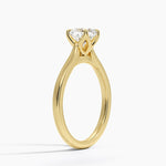 Elodie Cathedral Solitaire Ring Yellow Gold 18k Cushion Engagement Ring