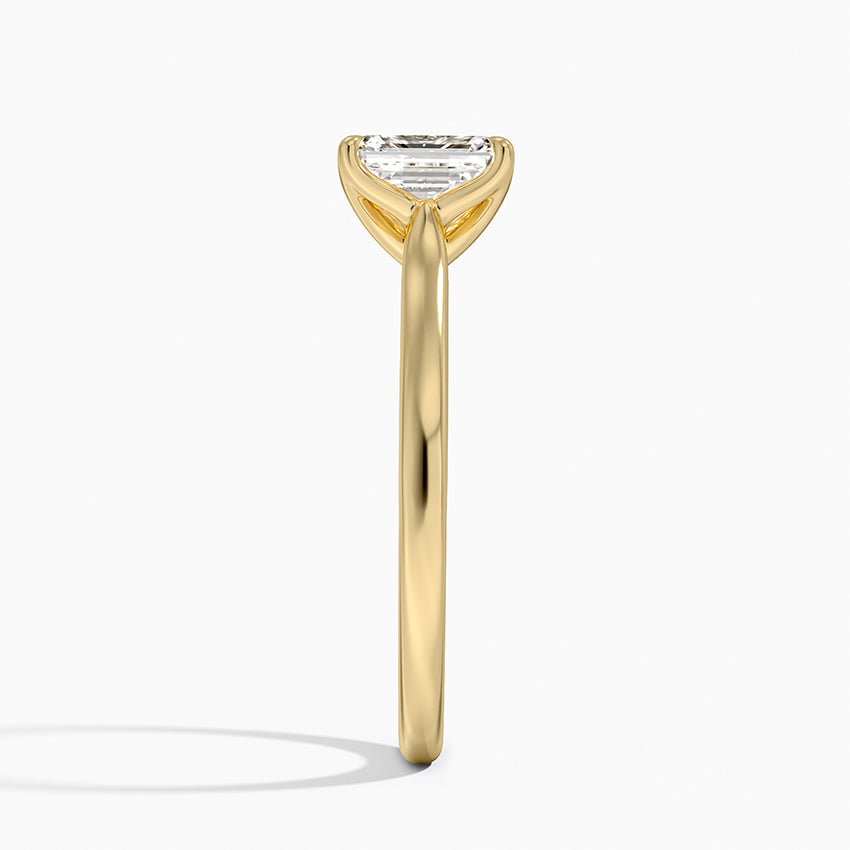 Elodie Cathedral Solitaire Ring Yellow Gold 18k Emerald Engagement Ring