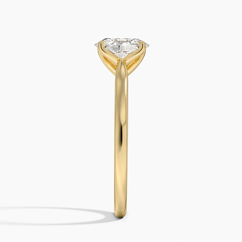 Elodie Cathedral Solitaire Ring Yellow Gold 18k Oval Engagement Ring