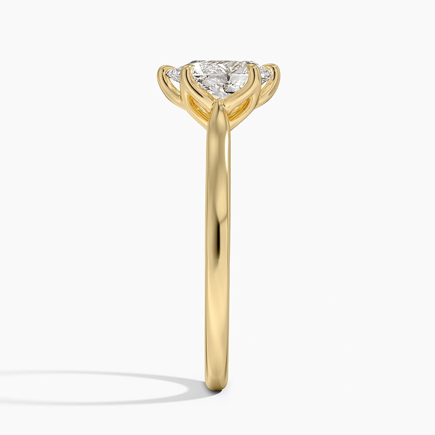 Elodie Cathedral Solitaire Ring Yellow Gold 18k Pear Engagement Ring