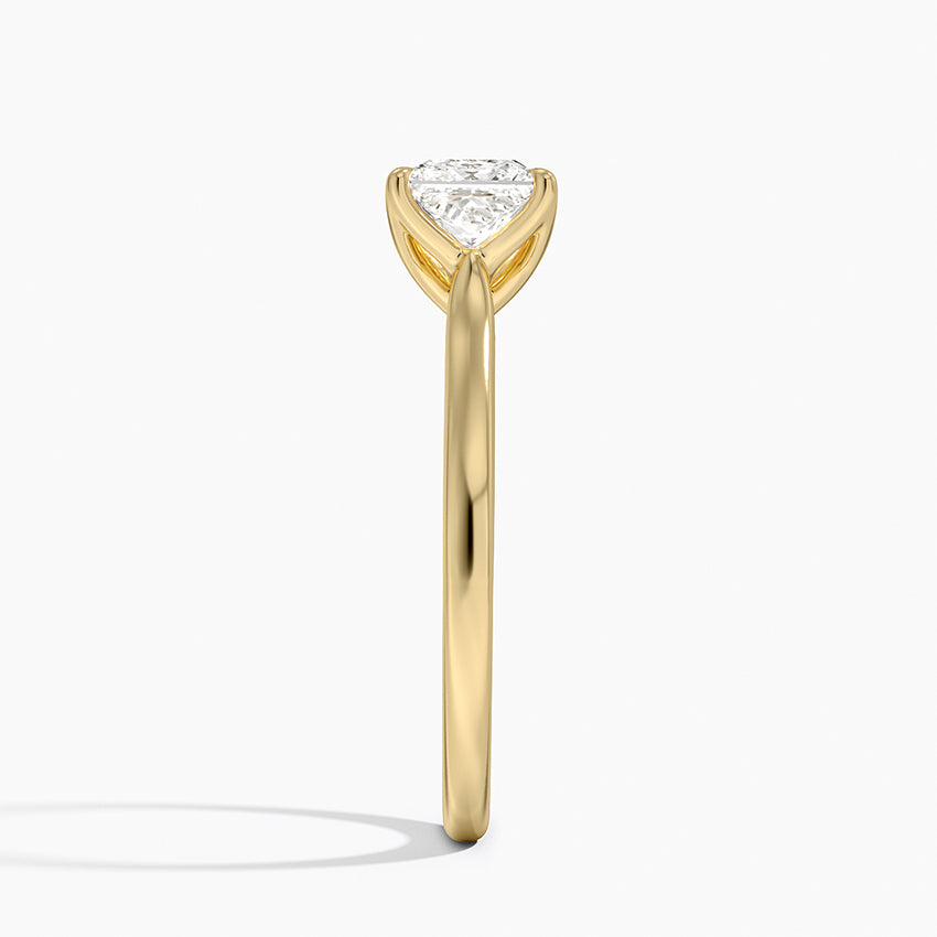 Elodie Cathedral Solitaire Ring Yellow Gold 18k Princess Engagement Ring