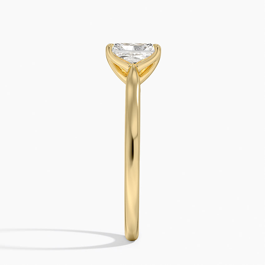 Elodie Cathedral Solitaire Ring Yellow Gold 18k Radiant Engagement Ring