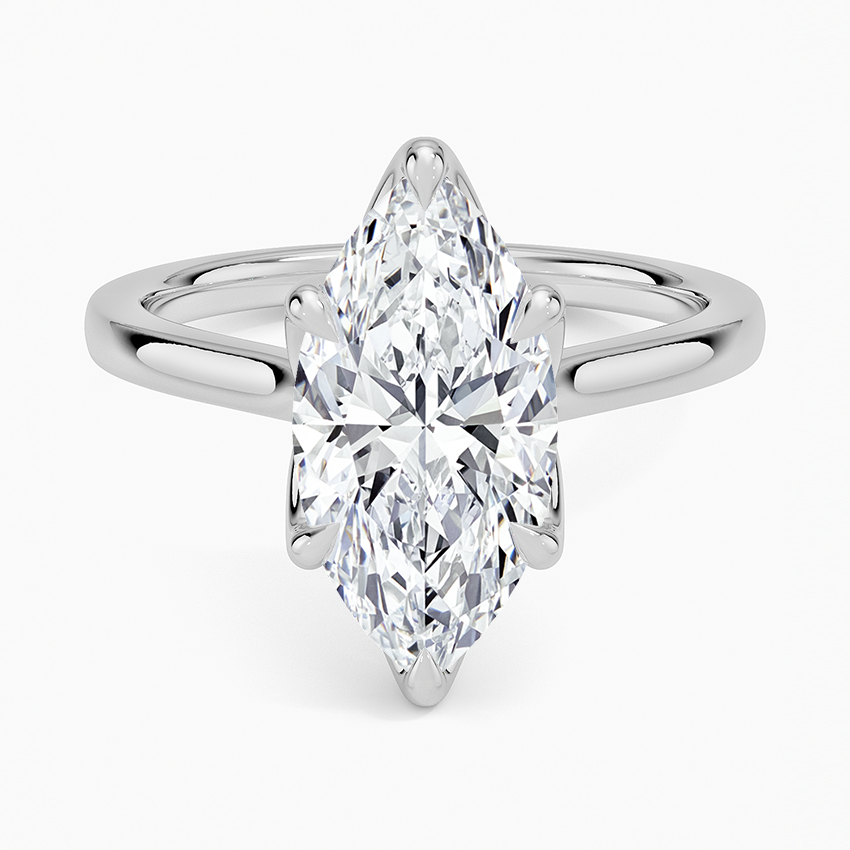 Elodie Cathedral Solitaire Ring Platinum Marquise Engagement Ring