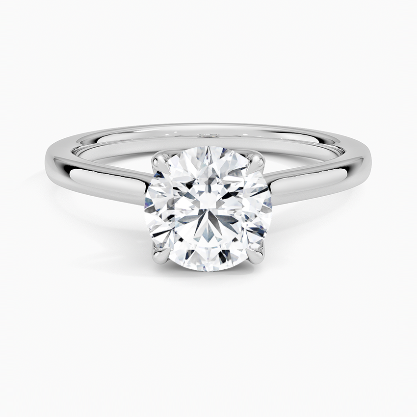 Elodie Cathedral Solitaire Ring Platinum Round Engagement Ring