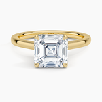 Elodie Cathedral Solitaire Ring Yellow Gold 18k Asscher Engagement Ring