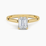 Elodie Cathedral Solitaire Ring Yellow Gold 18k Emerald Engagement Ring