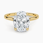 Elodie Cathedral Solitaire Ring Yellow Gold 18k Oval Engagement Ring