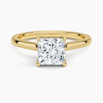 Elodie Cathedral Solitaire Ring Yellow Gold 18k Princess Engagement Ring