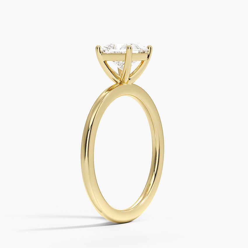 Perfect Fit 1.4mm Solitaire Ring Yellow Gold 18k Princess Engagement Ring