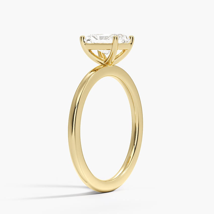 Perfect Fit 1.4mm Solitaire Ring Yellow Gold 18k Radiant Engagement Ring