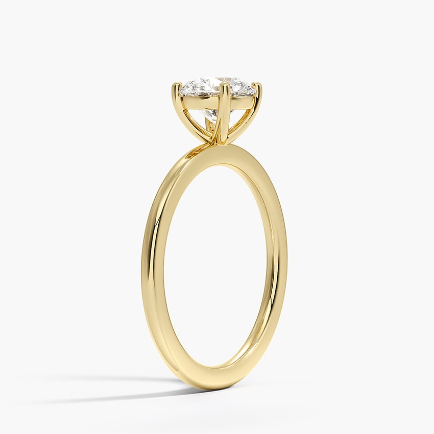 Perfect Fit 1.4mm Solitaire Ring Yellow Gold 18k Round Engagement Ring