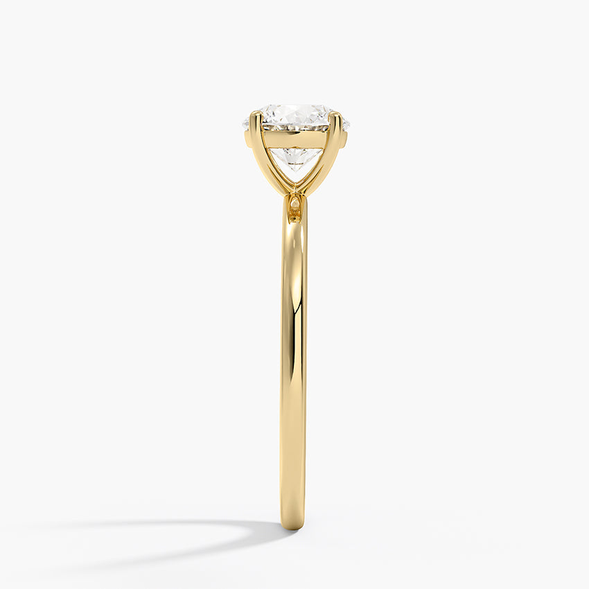 Perfect Fit 1.4mm Solitaire Ring Yellow Gold 18k Round Engagement Ring