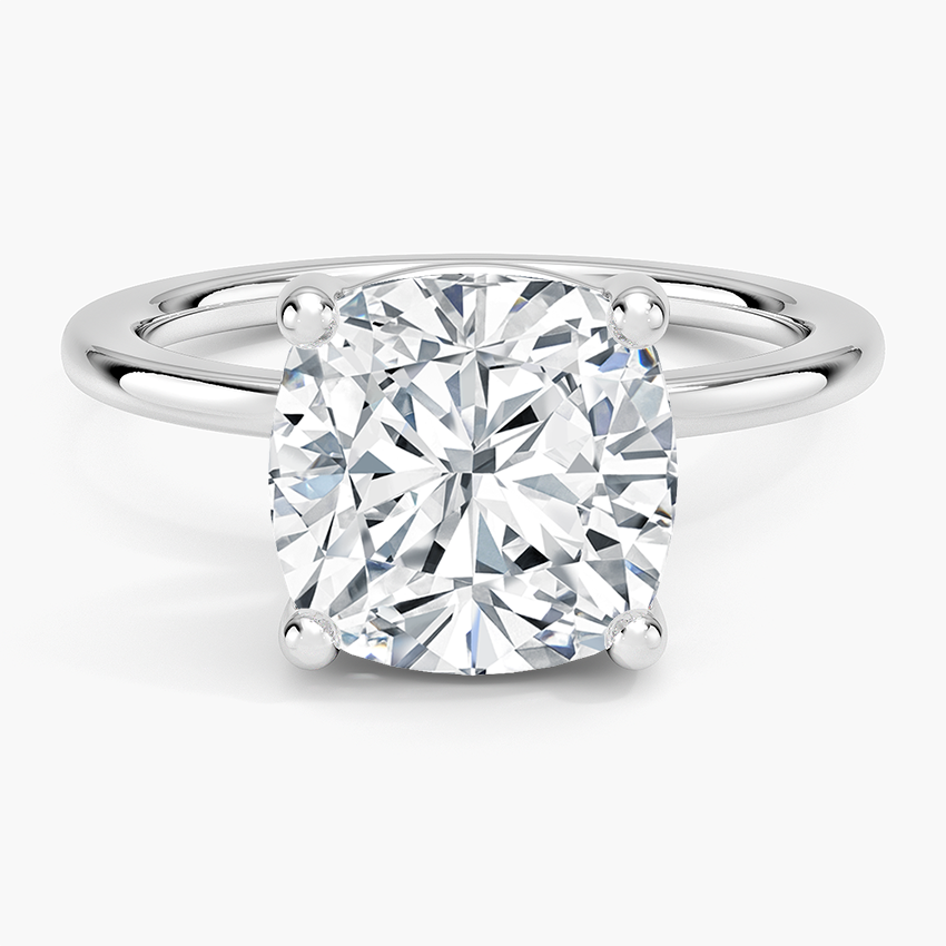 Perfect Fit 1.4mm Solitaire Ring Platinum Cushion Engagement Ring