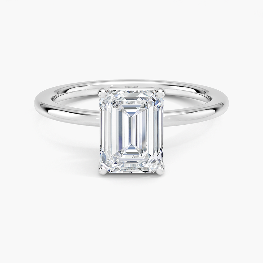 Perfect Fit 1.4mm Solitaire Ring Platinum Emerald Engagement Ring