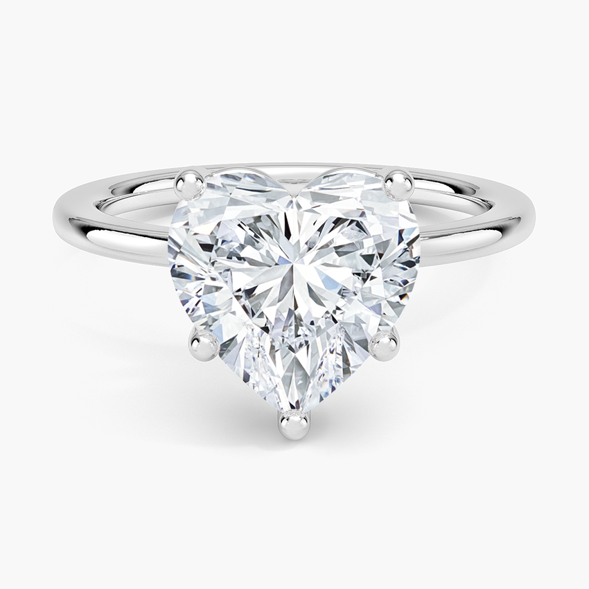 Perfect Fit 1.4mm Solitaire Ring Platinum Heart Engagement Ring