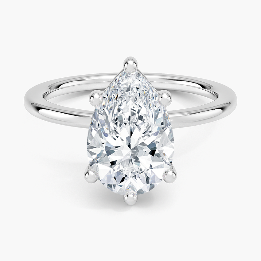Perfect Fit 1.4mm Solitaire Ring Platinum Pear Engagement Ring